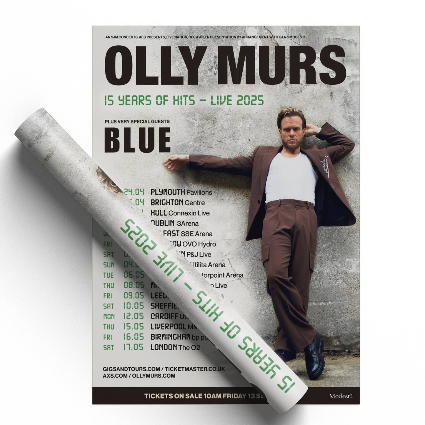 Olly Murs 15 Years Of Hit Concert Poster Print UK Tour For Olly Murs Fan A5-A3