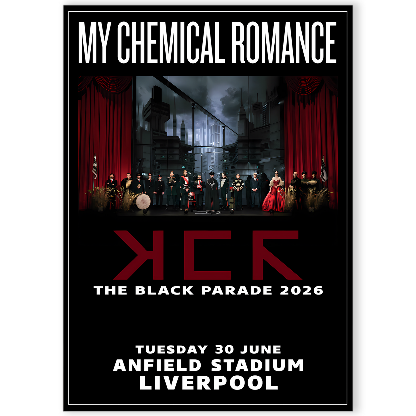 My Chemical Romance Music Poster Liverpool Concert Print For MCR Rock Fans