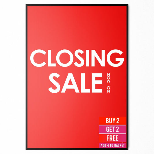Shop Sale Advertising Poster Sign Closing Down Sale Poster Window Sign A5-A3