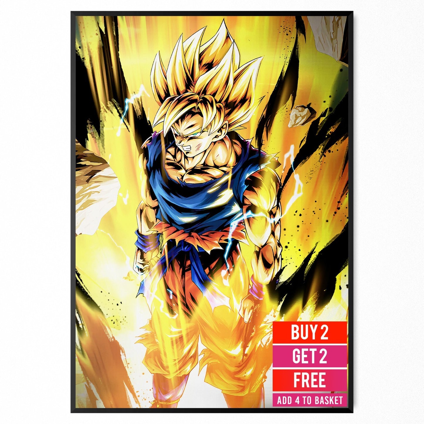 Dragon Ball z Goku Print Manga Japanese Wall Art Super Saiyan Poster