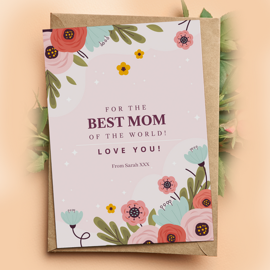 Mother's Day Card Personalised Gift Card From Daughter Greeting Card Best Mom