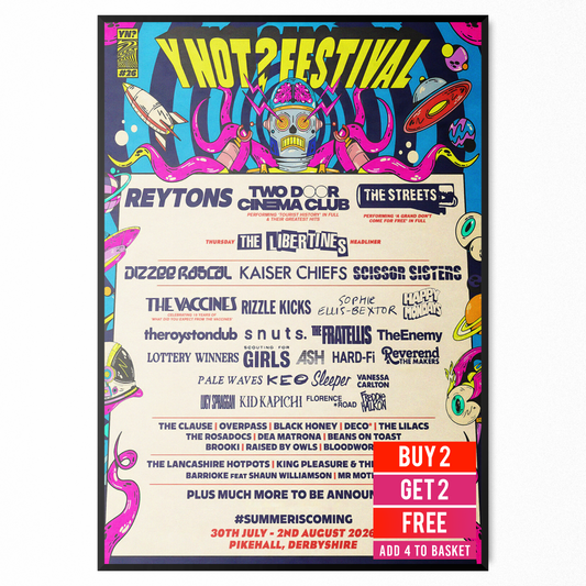 Y Not 2 Festival 2026 Music Line-up For Music Fans Print Poster A5-A3 Concert
