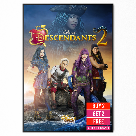 Disney Descendants 2 Movie Poster Kids Art Print Gift A5-A3 Room Decor Print