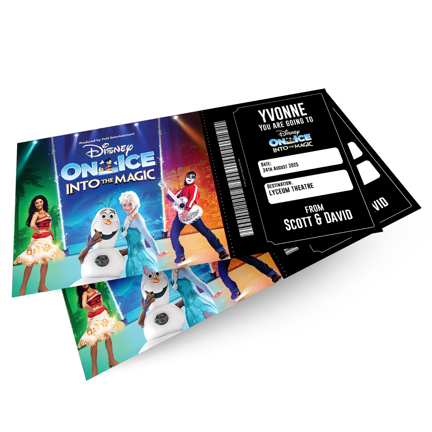 Disney On Ice Theatre Ticket Into The Magic Musical Gift Surprise Personalised
