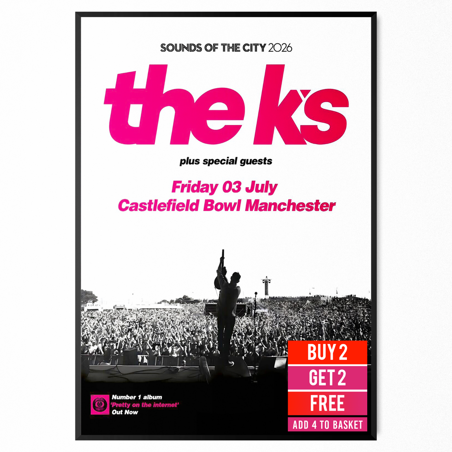 The K's Pretty On The Internet UK Concert Poster 2026 3rd July For K's Fans