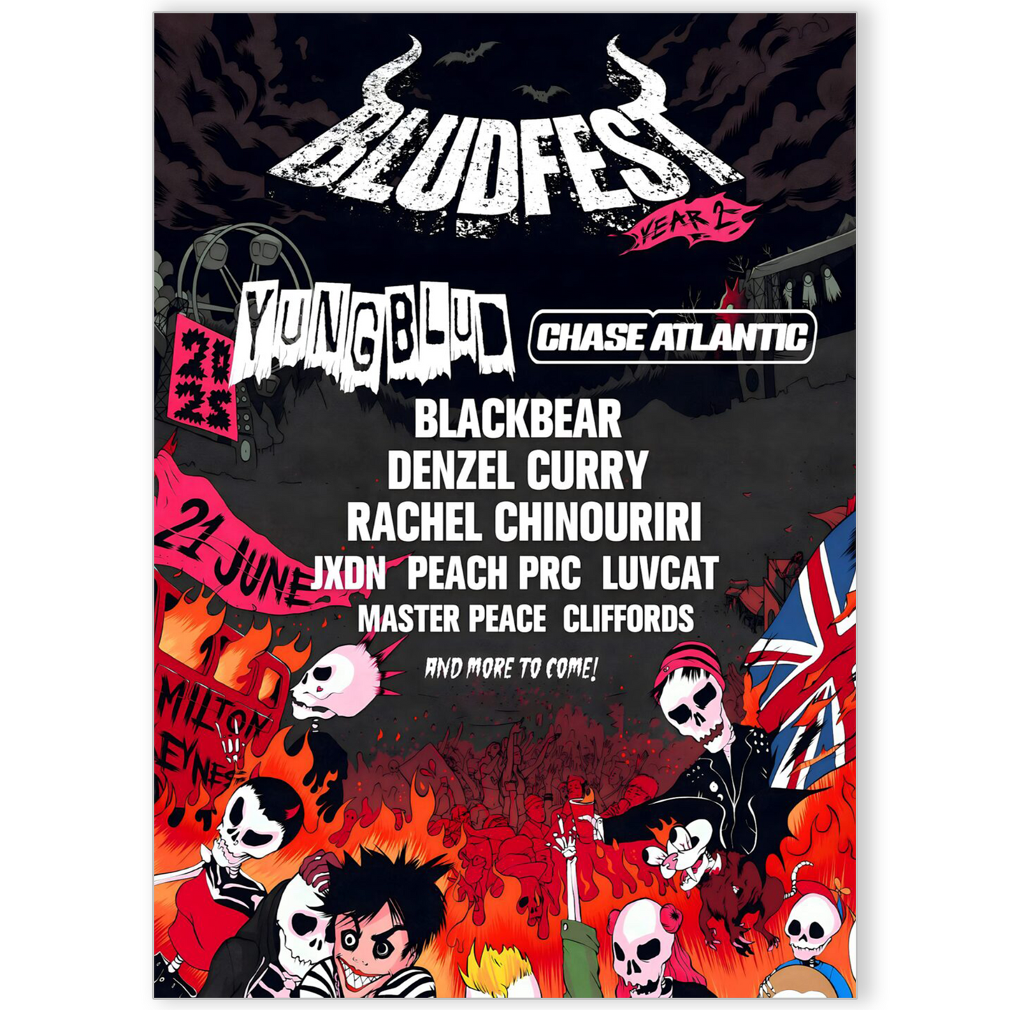 Bludfest Festival 2025 Poster Music Poster Line-Up For Music Fans Print A5 A4 A3