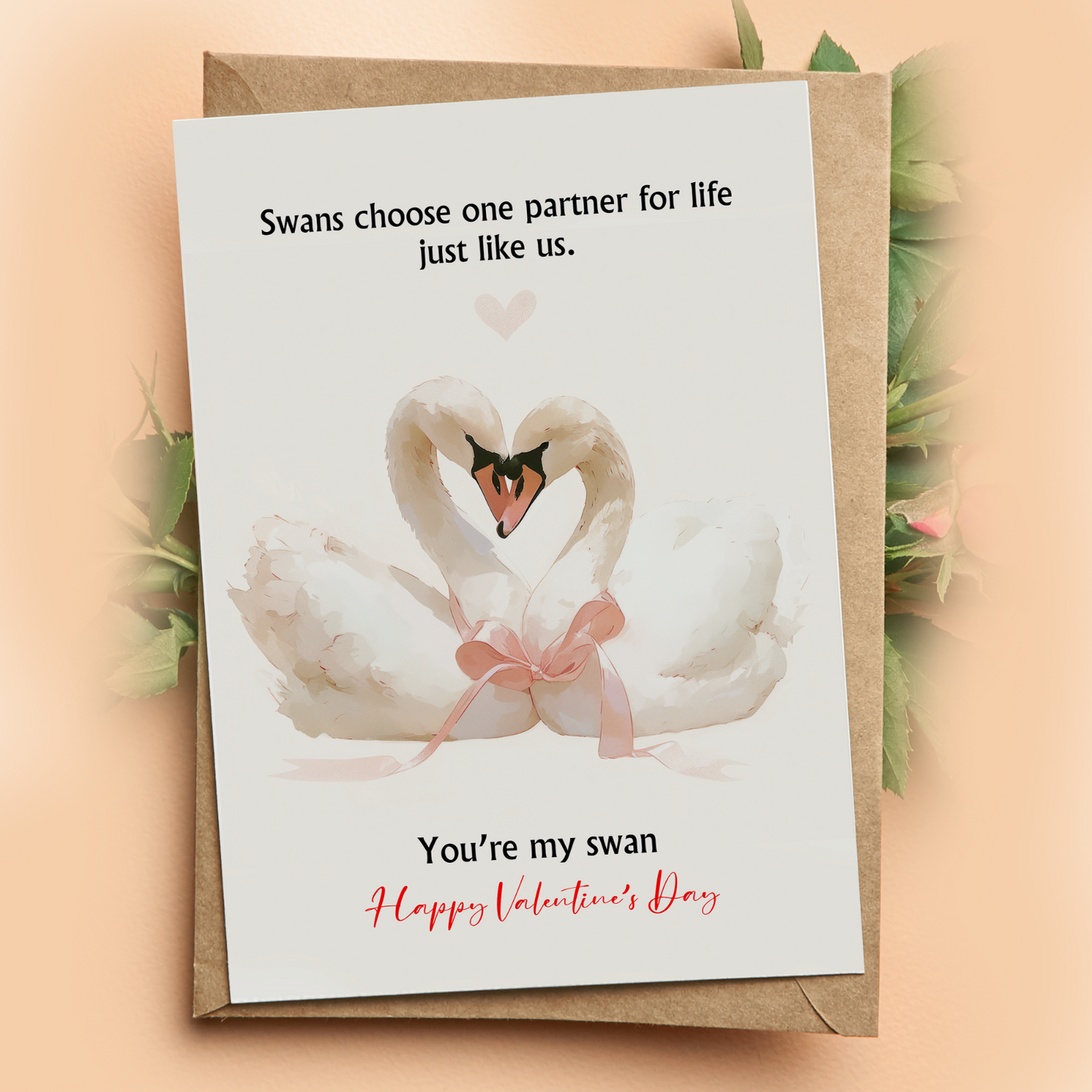 Valentines Day Card Personalised Gift My Swan Card Husband Wife BF GF Fiancée