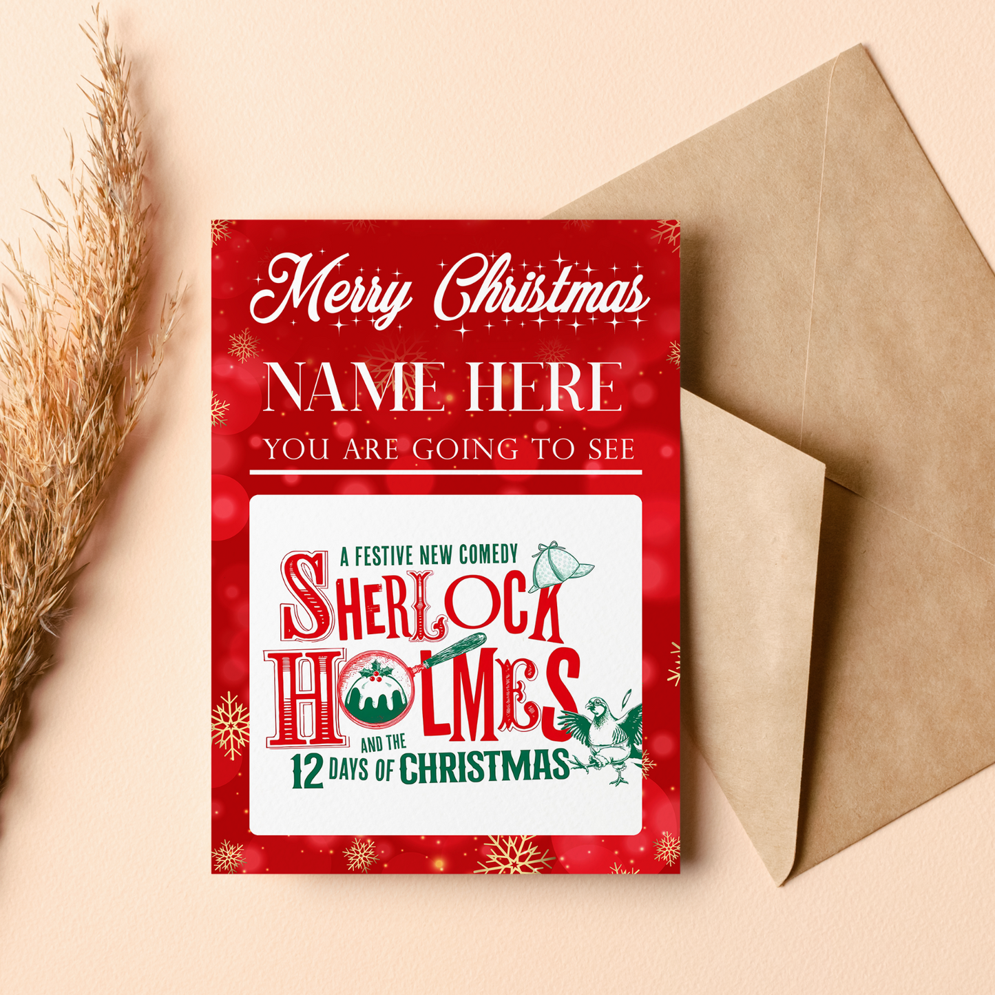 YOU'RE GOING TO SEE SHERLOCK HOLMES Christmas Personalised Christmas Gift Ticket