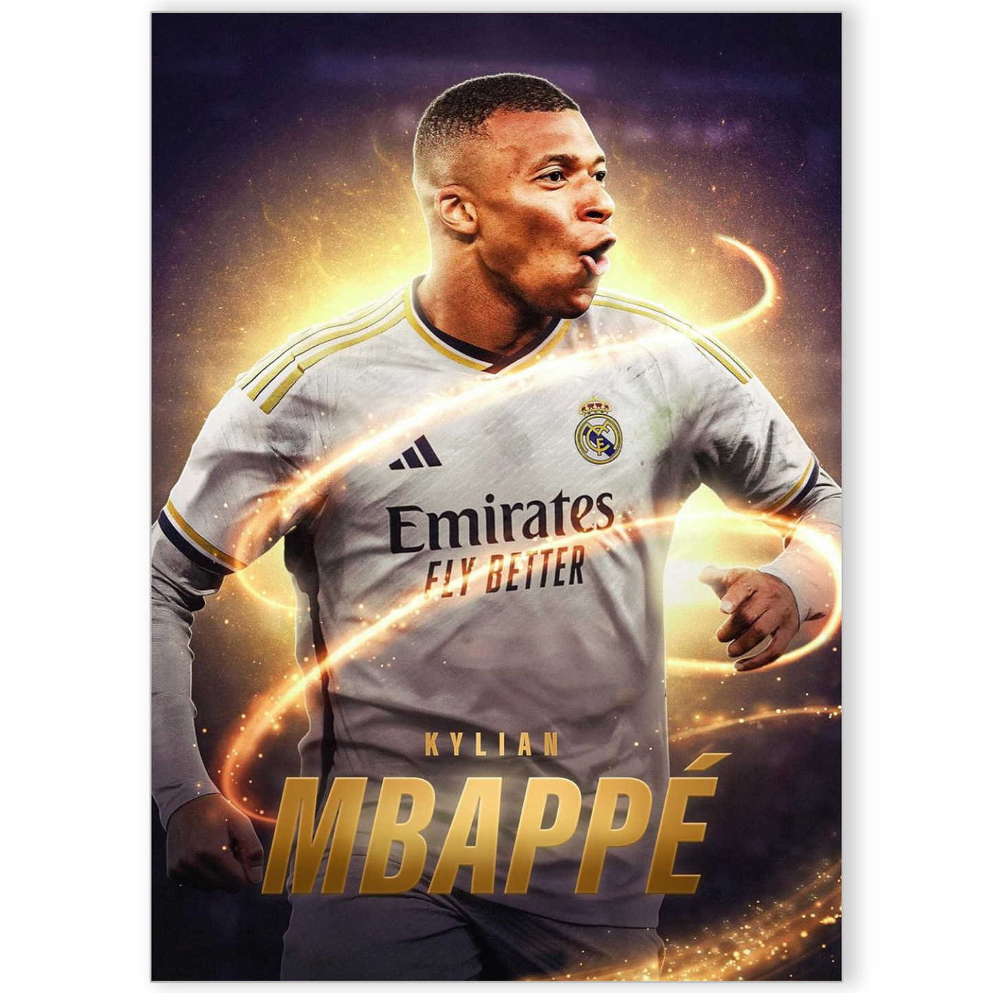Kylian Mbappe Poster Football Real Madrid Football Player Poster A5 A4 A3