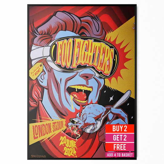 Foo Fighters Poster Concert 20th June London Stadium For Foo Fighter Fan A5-A3