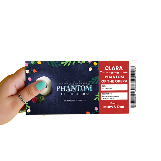 Phantom Of The Opera Ticket Christmas Theatre Ticket Personalised Gift Keepsake