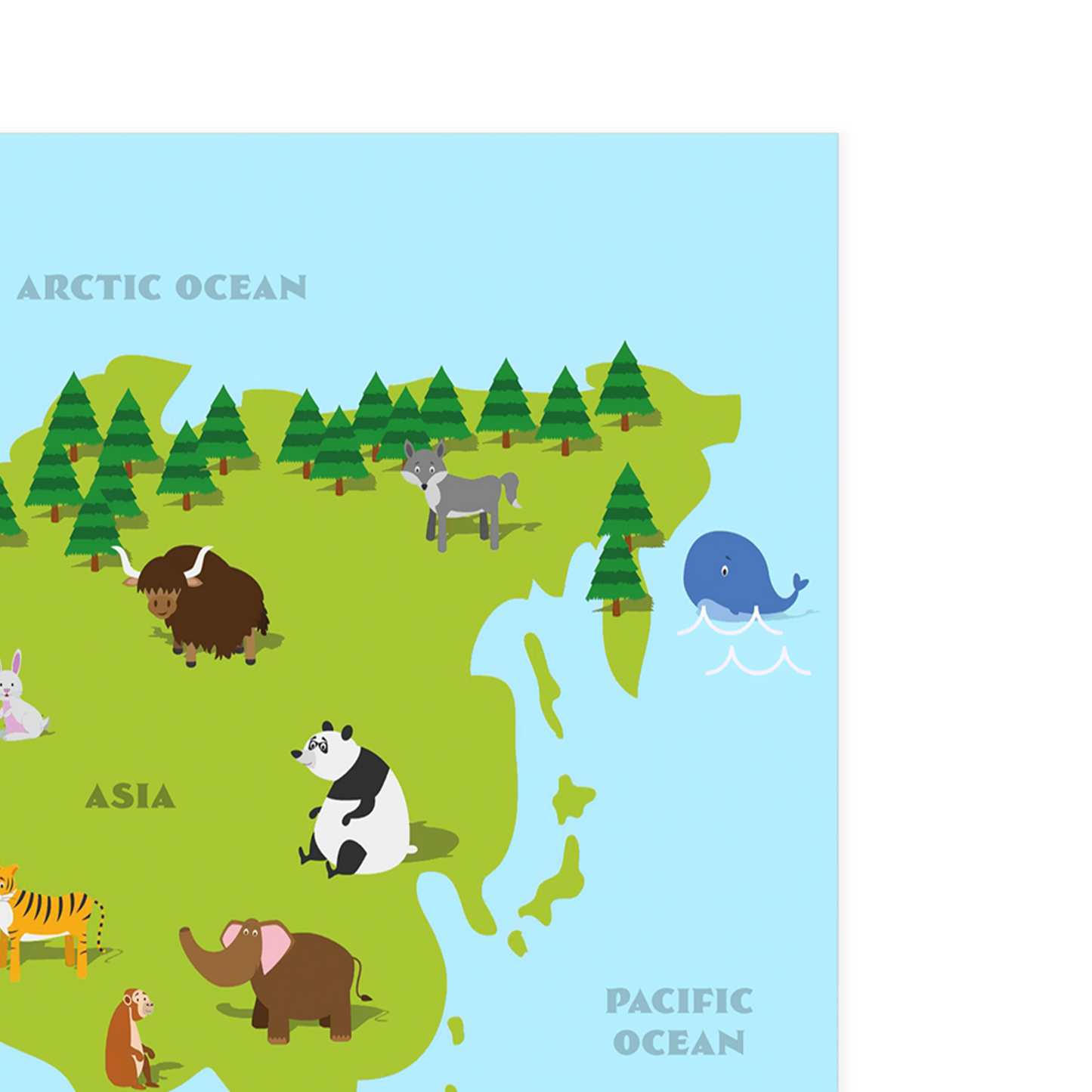 Map Of The World Poster Large Wall Map Of The World Animal World Map Kids Poster