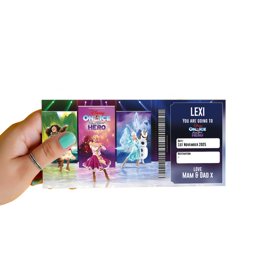 Disney On Ice Find Your Hero Christmas Ticket Personalised Gift Keepsake Ticket