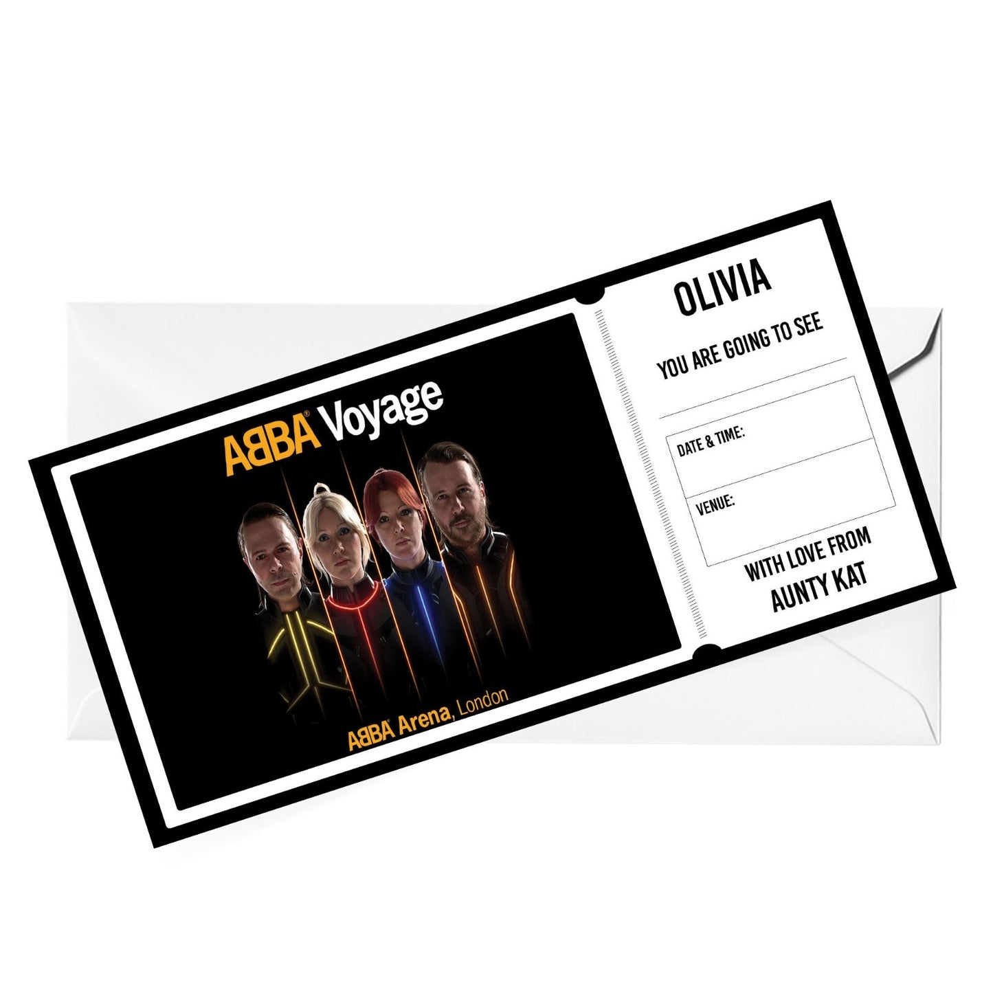 Abba Voyage Concert Ticket Gift Card YOURE GOING TO SEE Personalised Gift Card