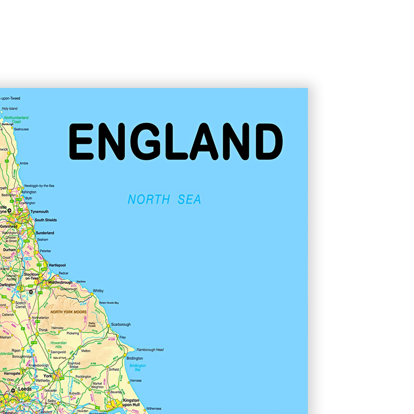 Map Of England Wall Poster Art Print | A5 A4 A3 A2 A1 |