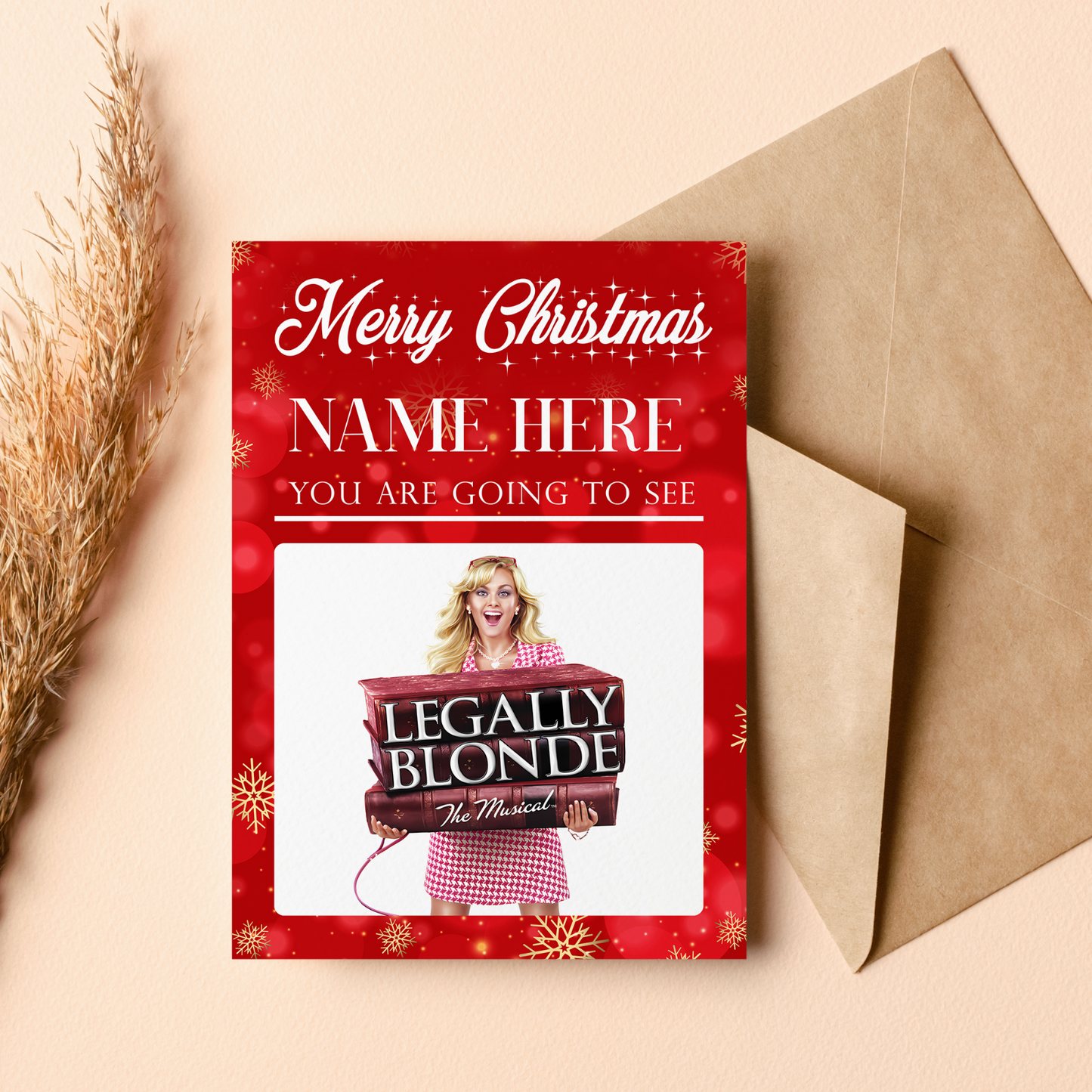You're Going To See Legally Blonde The Musical Christmas Personalised Gift Card