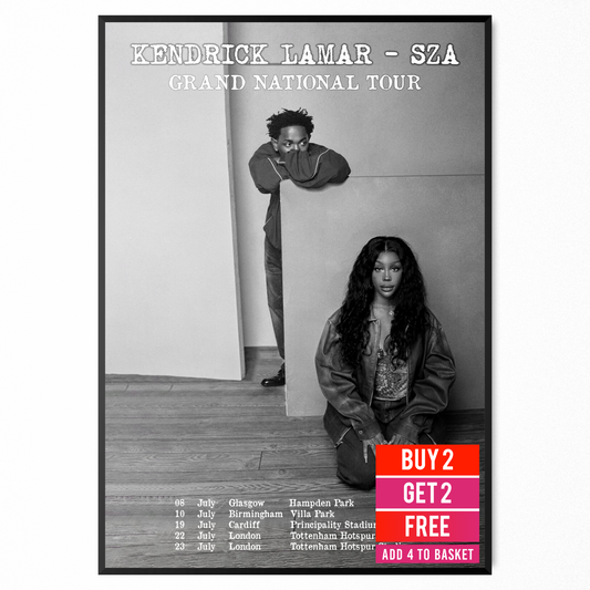 Kendrick Lamar SZA Music Poster Grand National Tour Poster For Fans A5 A4 A3