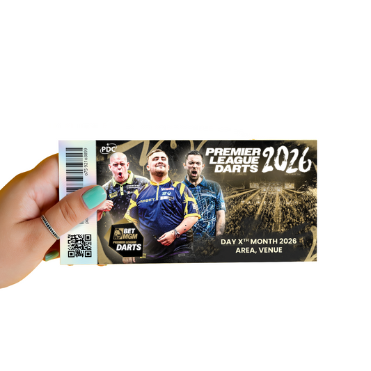 Darts Premier League mock Ticket Personalised Event Ticket Gift Voucher Ticket