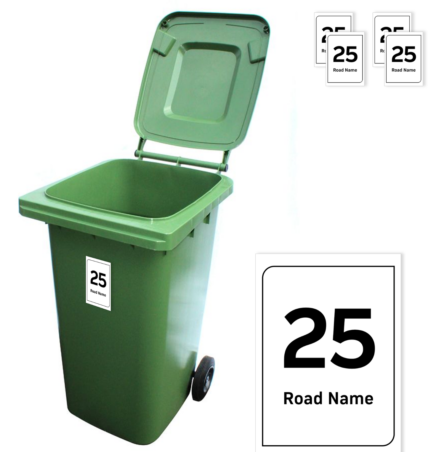 Wheelie Bin Numbers Personalised Waterproof Labels House Street Bin stickers
