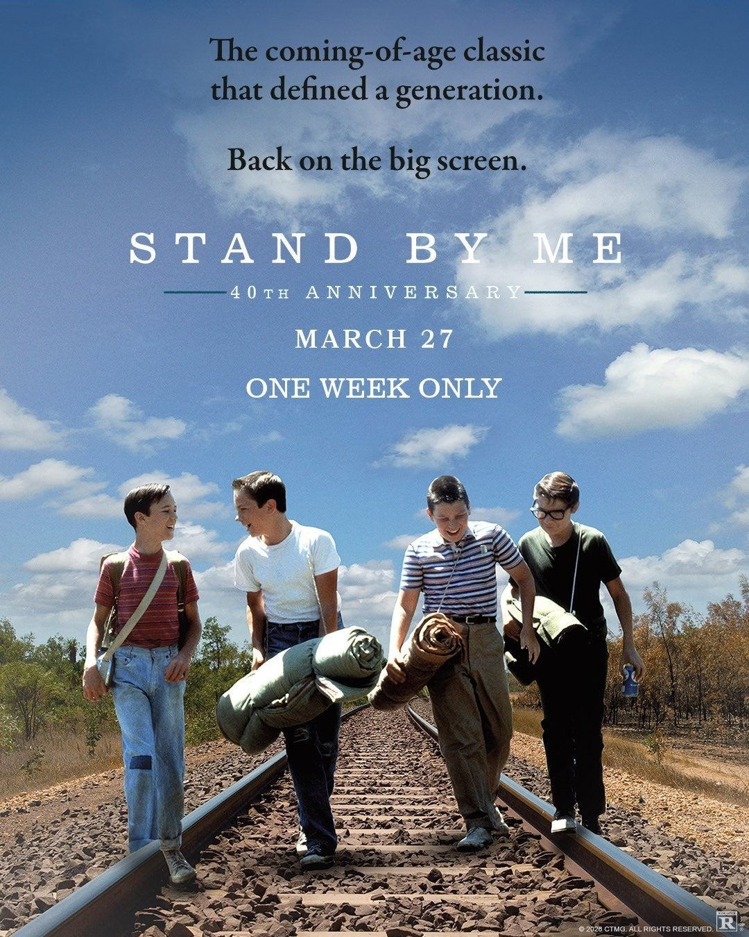 Stand By Me Poster Re-Release 2026 River Phoenix Wil Wheaton Movie Wall Art