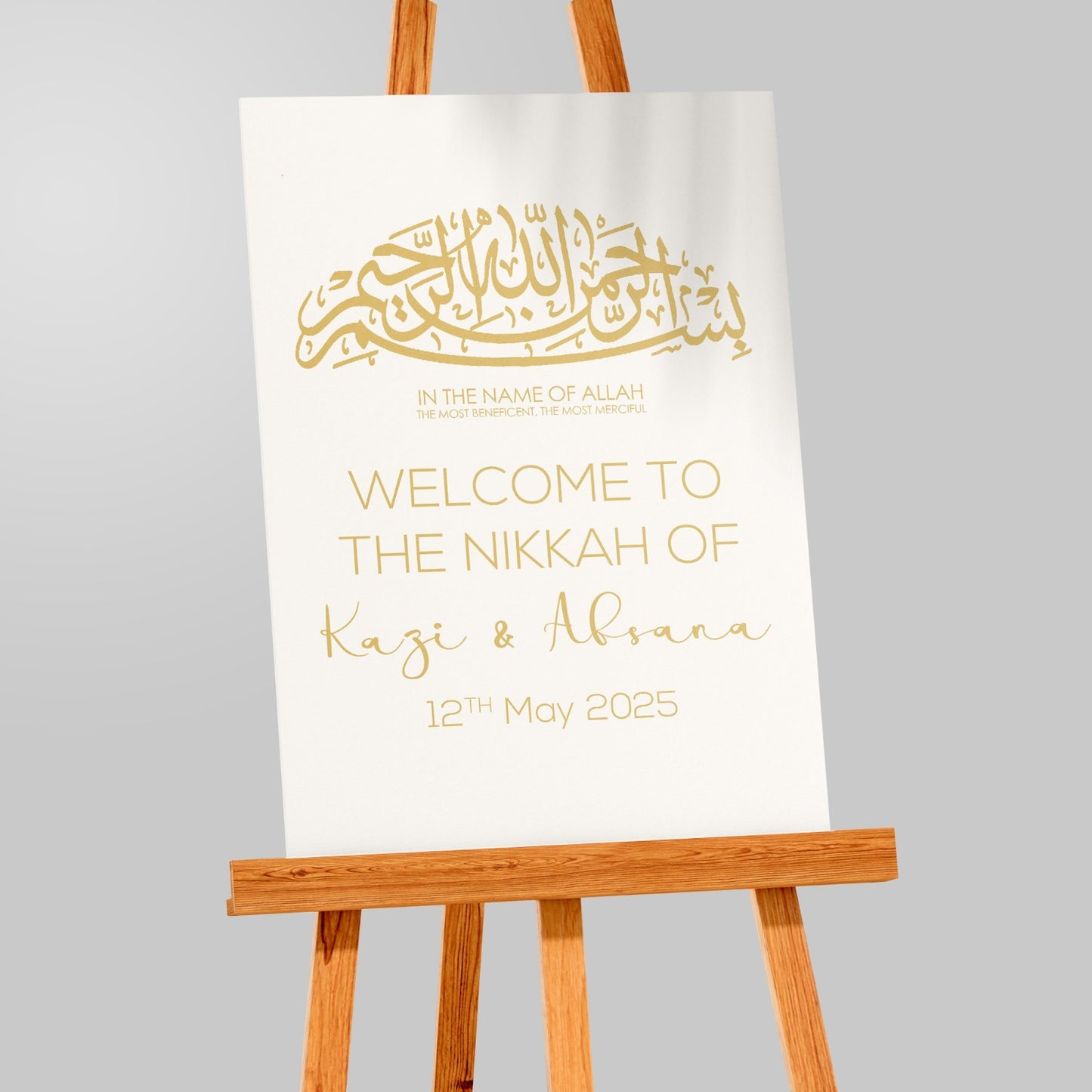 Nikkah Wedding Welcome Sign Personalised Islamic Nikkah Poster A5-A3 Sign
