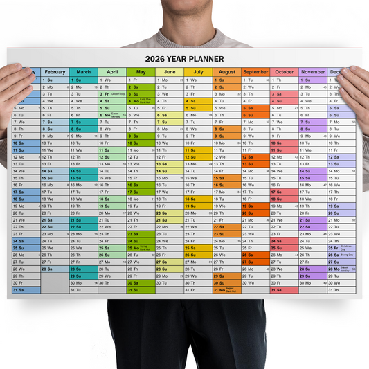 2026 Year Planner Wall Planner Home Office School Annual Organiser