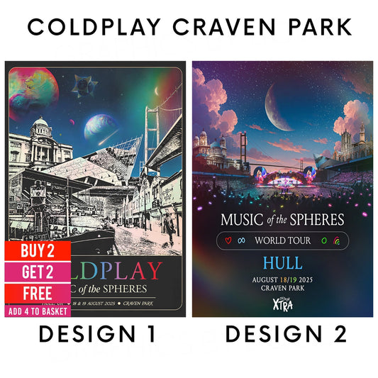 Coldplay Poster Hull Craven Park UK August 18 And 19 Tour 2025 For Coldplay Fans