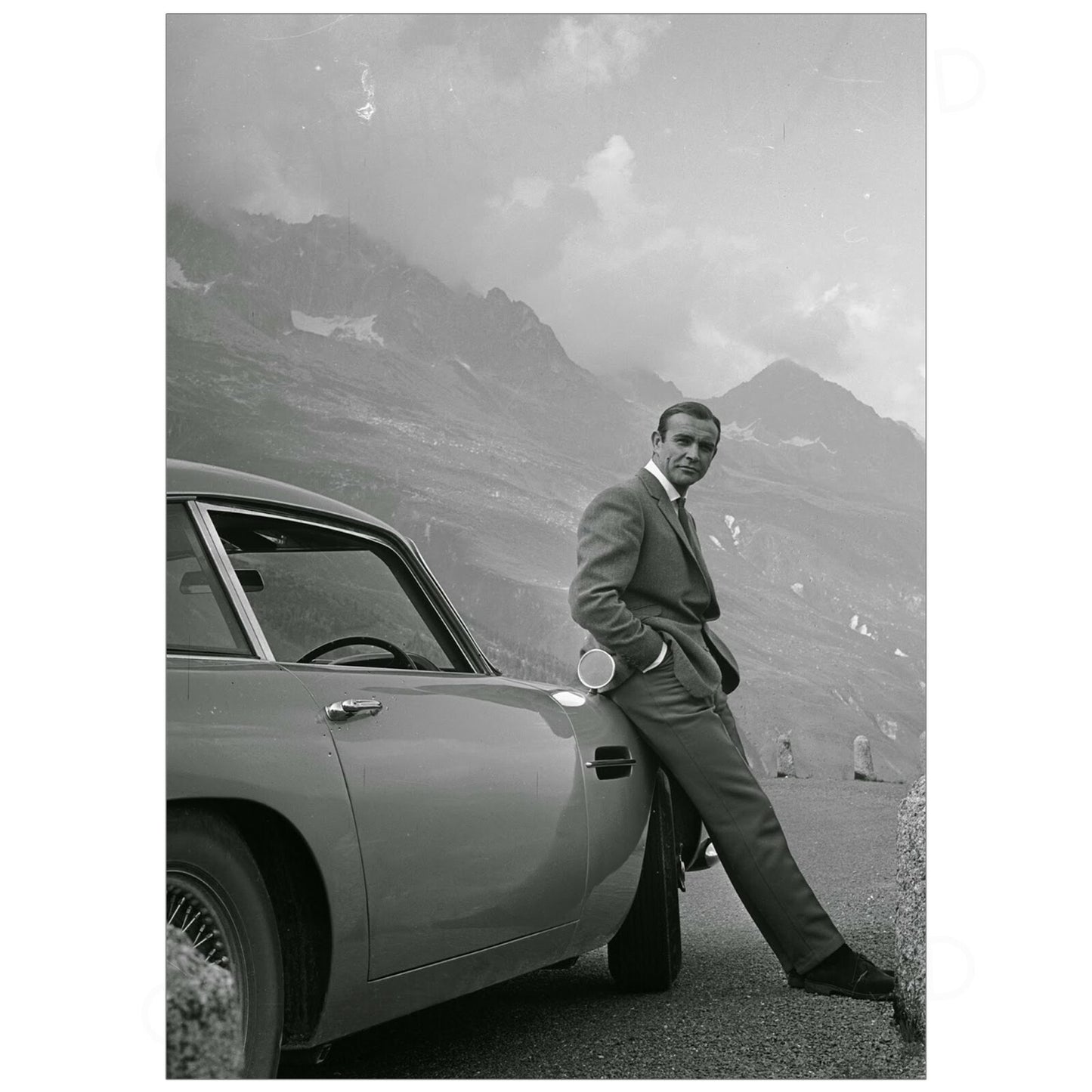 Sean Connery James Bond 007 Aston Martin Vintage Photo Print | A5 A4 A3 |