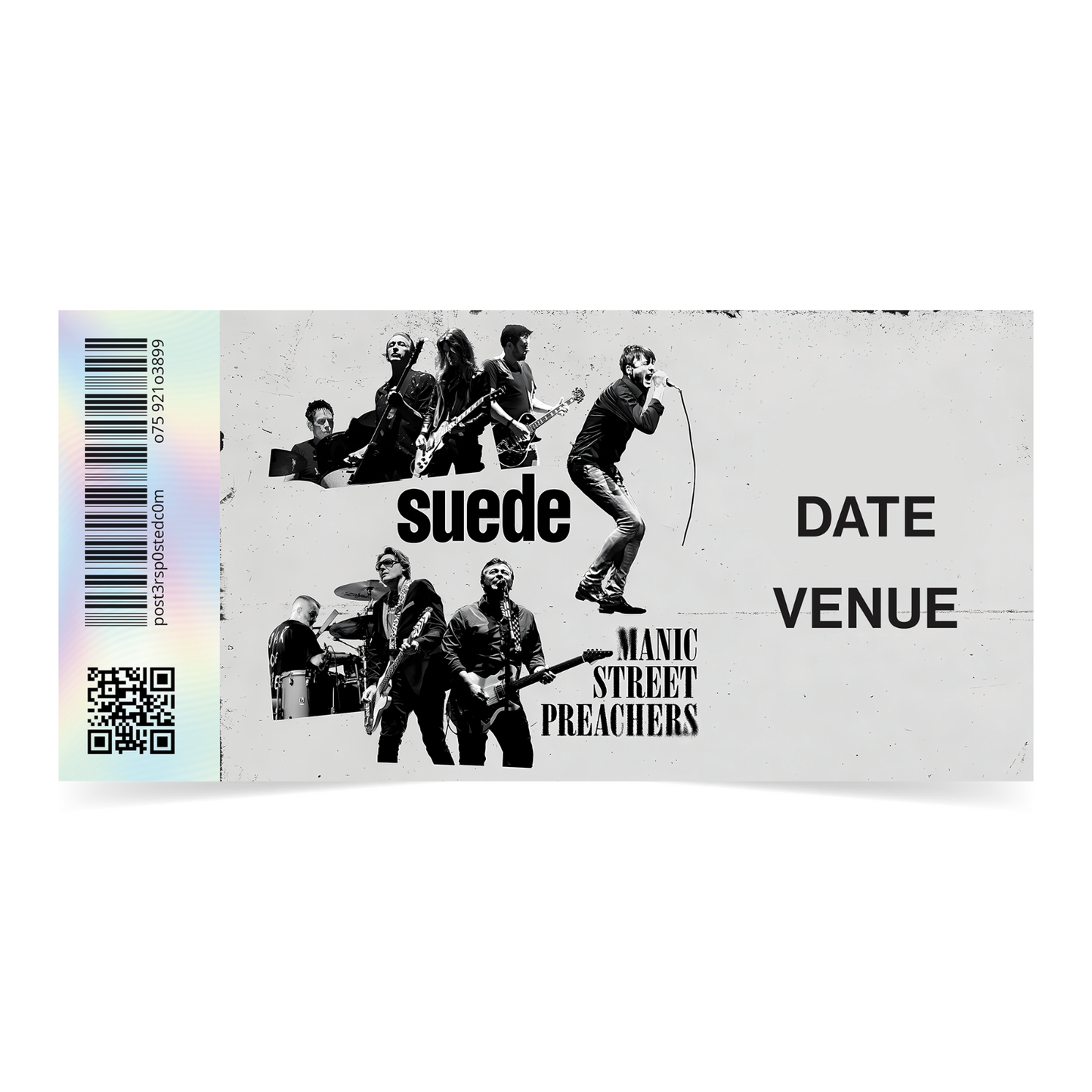 Suede & Manic Street Preachers Uk Tour Concert Stub Keepsake Mock Ticket Stub