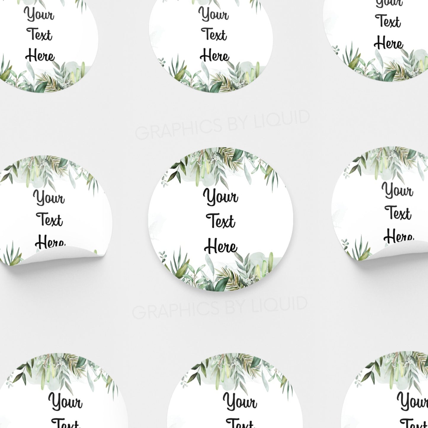 Personalised Name LOGO Printed Labels Seal Company Floral Wedding Round Stickers
