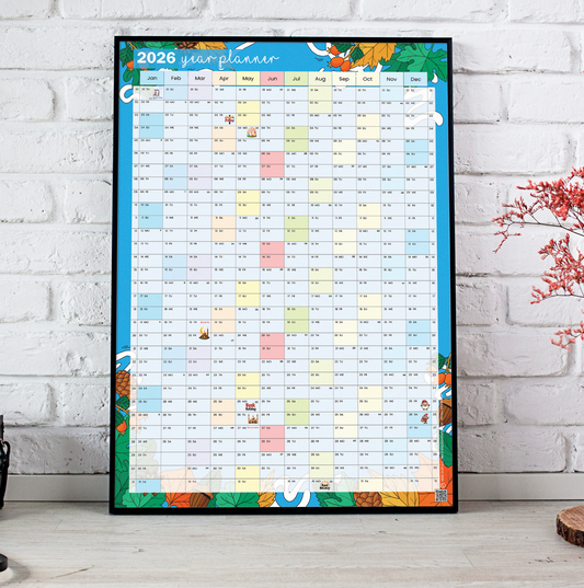 2026 Year Planner Wall Calendar For Home Office Jan-Dec A5-A3 Sizes