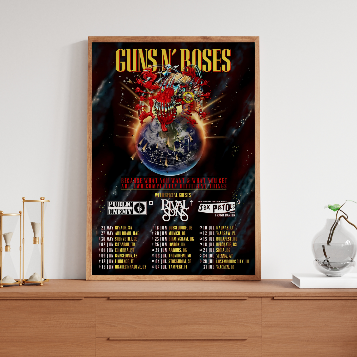 Guns N’ Roses 2025 Tour Europe And Middle East Tour Dates Poster A5 A4 A3