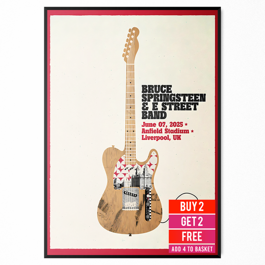 Bruce Springsteen Concert Poster Liverpool Anfield 7 Jun For The Boss A5-A3