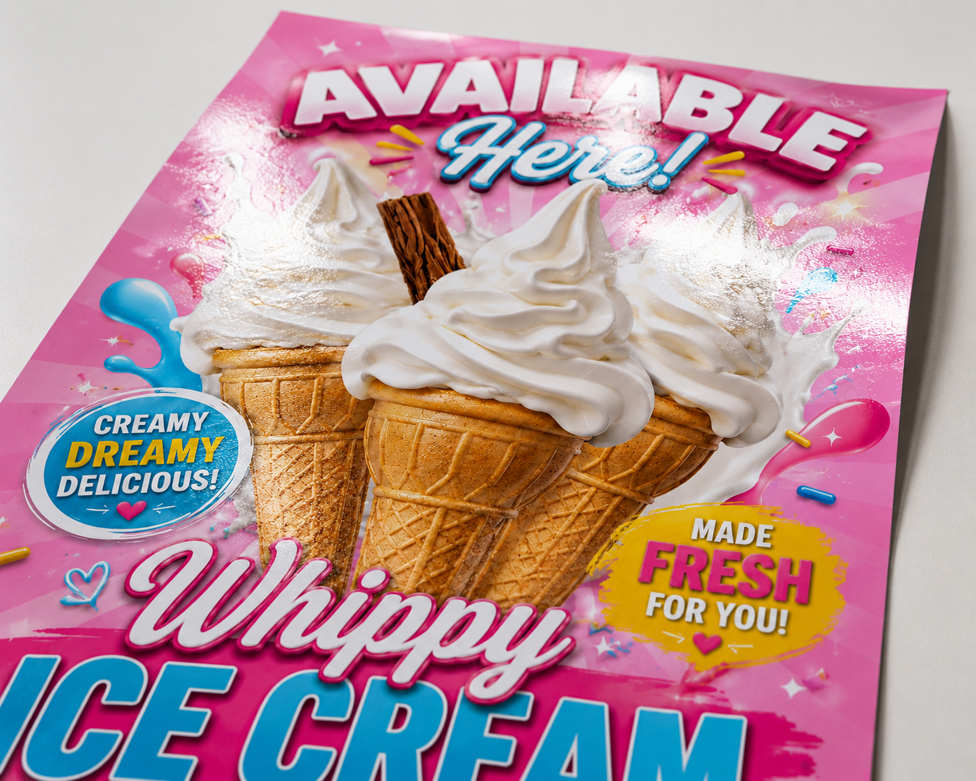 Mr Whippy Ice Cream Sold Here Adhesive Wall sticker Sign window vinyl printed