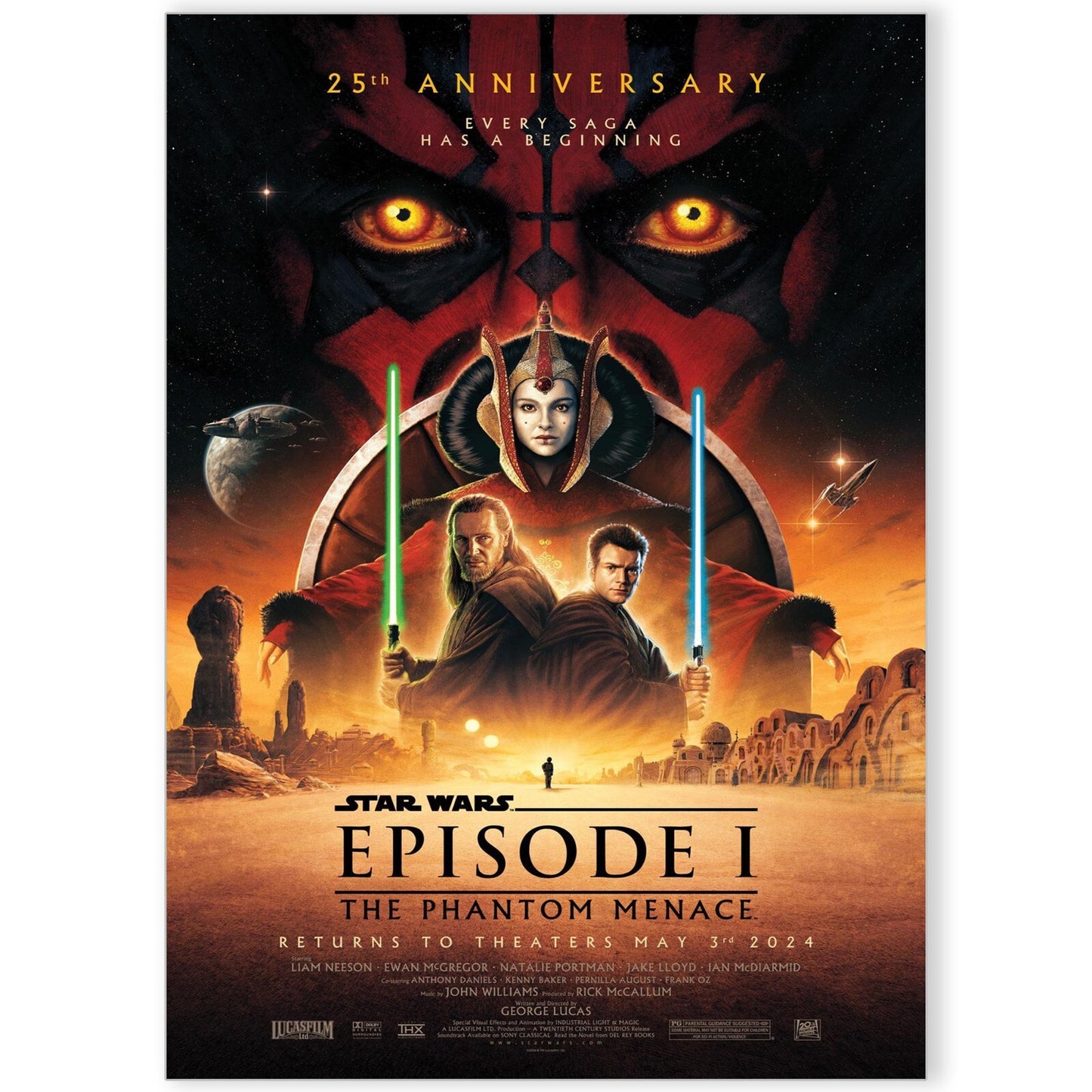 Star Wars The Phantom Menace 25th Anniversary 2024 Poster A5-A3 Star Wars Movie