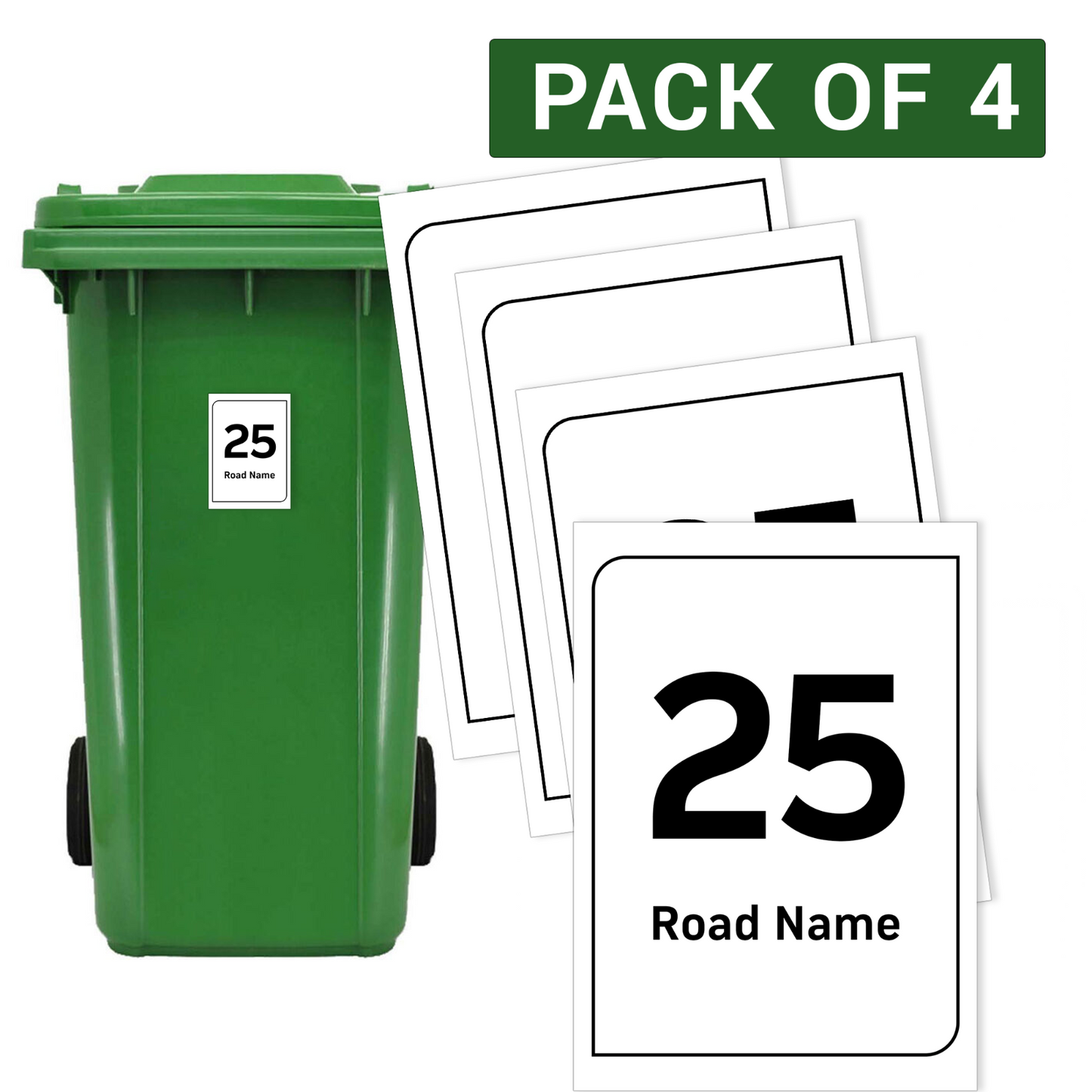 Wheelie Bin Numbers Personalised Waterproof Labels House Street Bin stickers