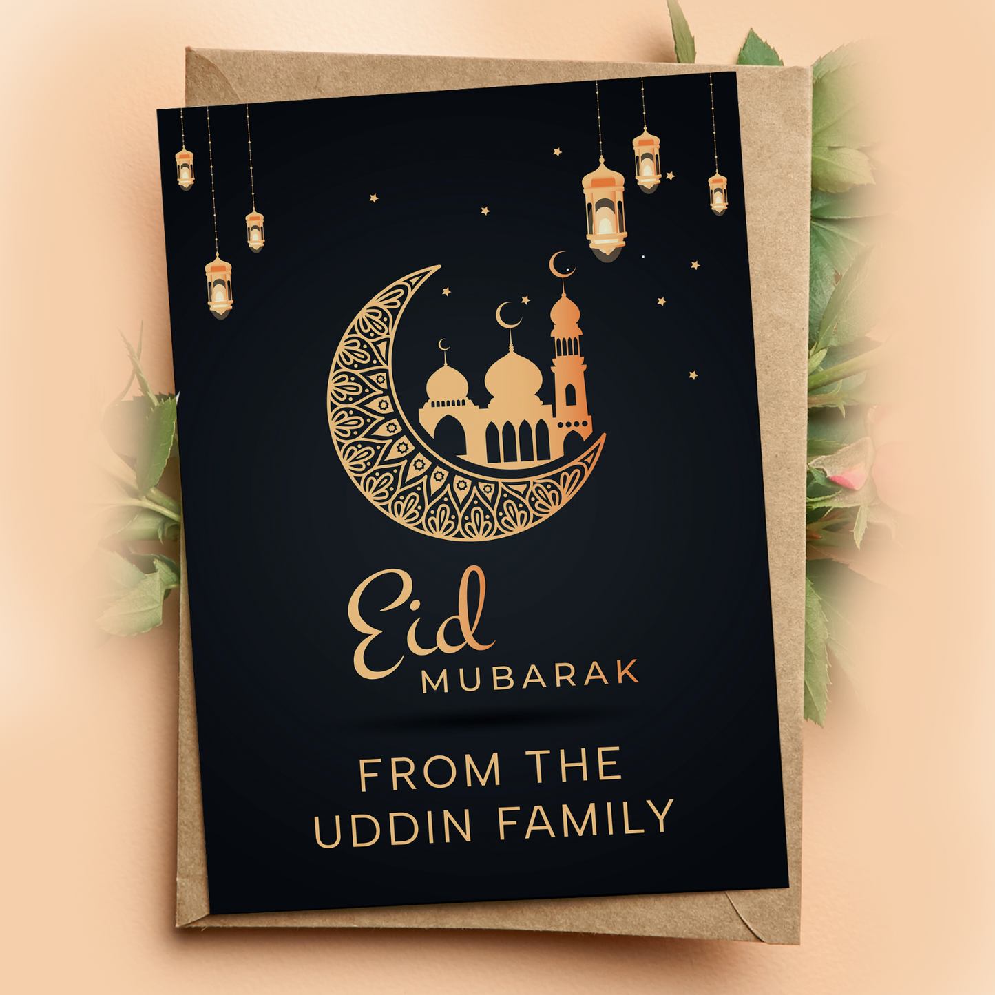 Eid Mubarak Card Islamic Muslim Festival Personalised Gift for Family Children