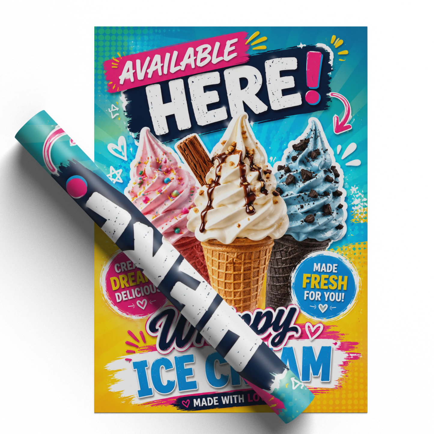 Ice Cream Van Poster Sold Here Mr Whippy Poster Decals Window Advert Sign