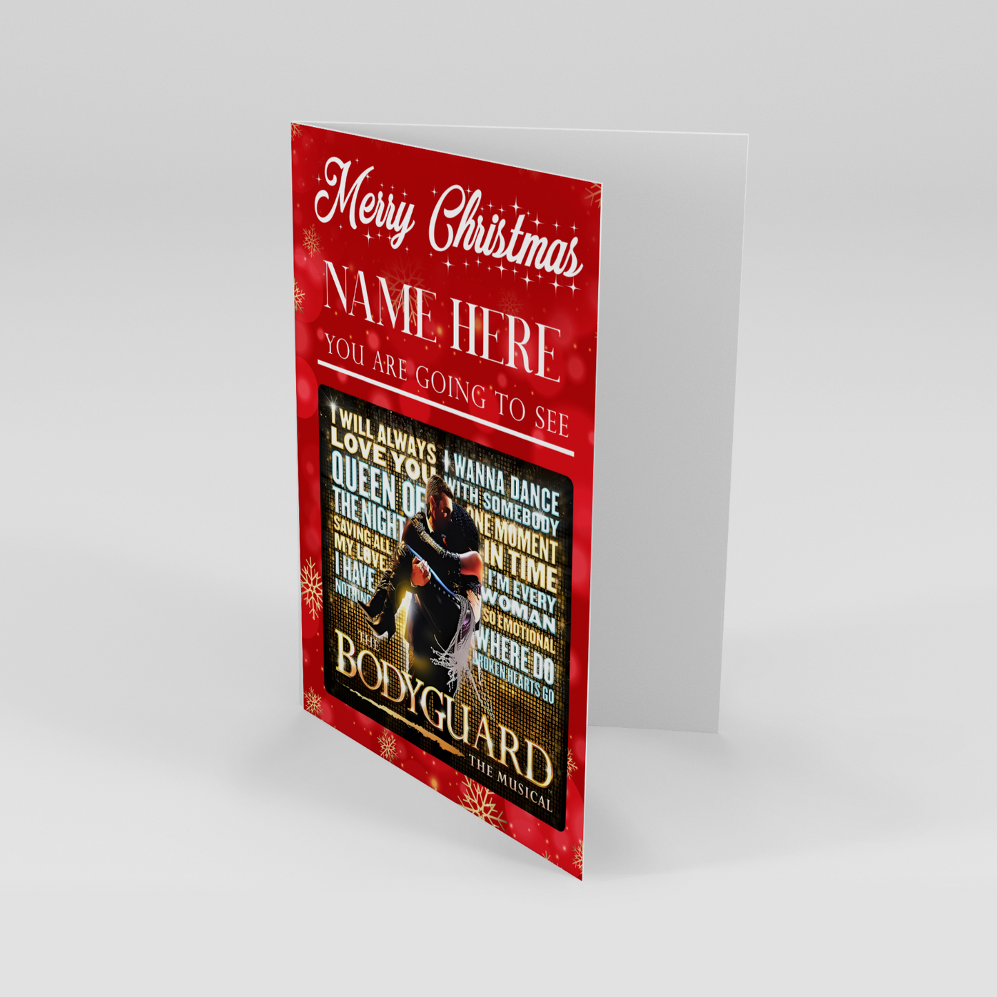YOU'RE GOING TO SEE THE BODYGUARD PERSONALISED GIFT XMAS CHRISTMAS CARD
