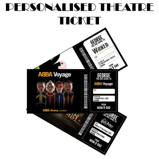 Personalised Birthday Theatre Ticket Event Show Ticket Surprise Concert Voucher