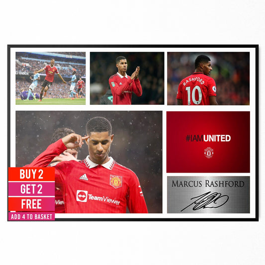 Marcus Rashford Signed Photo Poster Football Autographed Memorabilia Photo Print