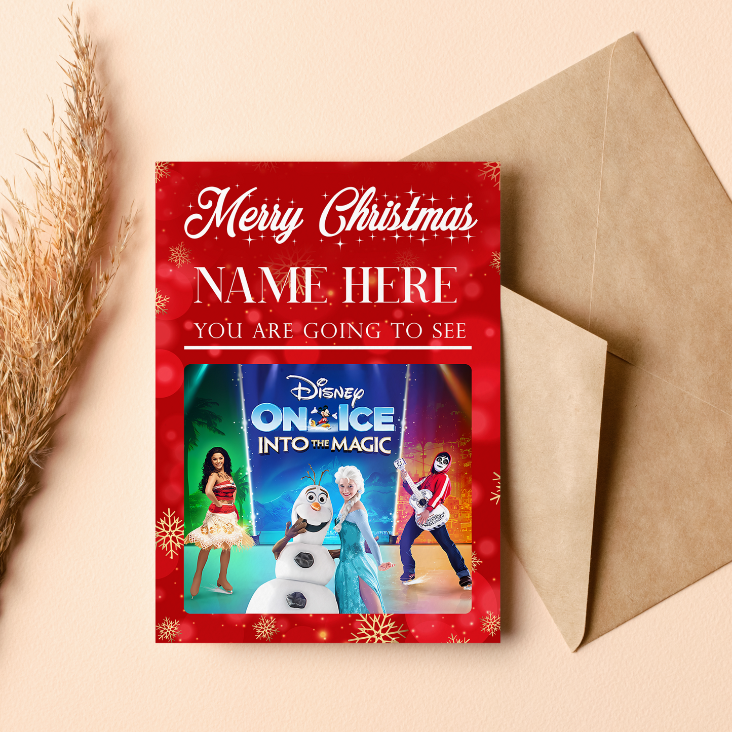 YOU'RE GOING TO SEE DISNEY ON ICE INTO THE MAGIC Christmas Card Personalised