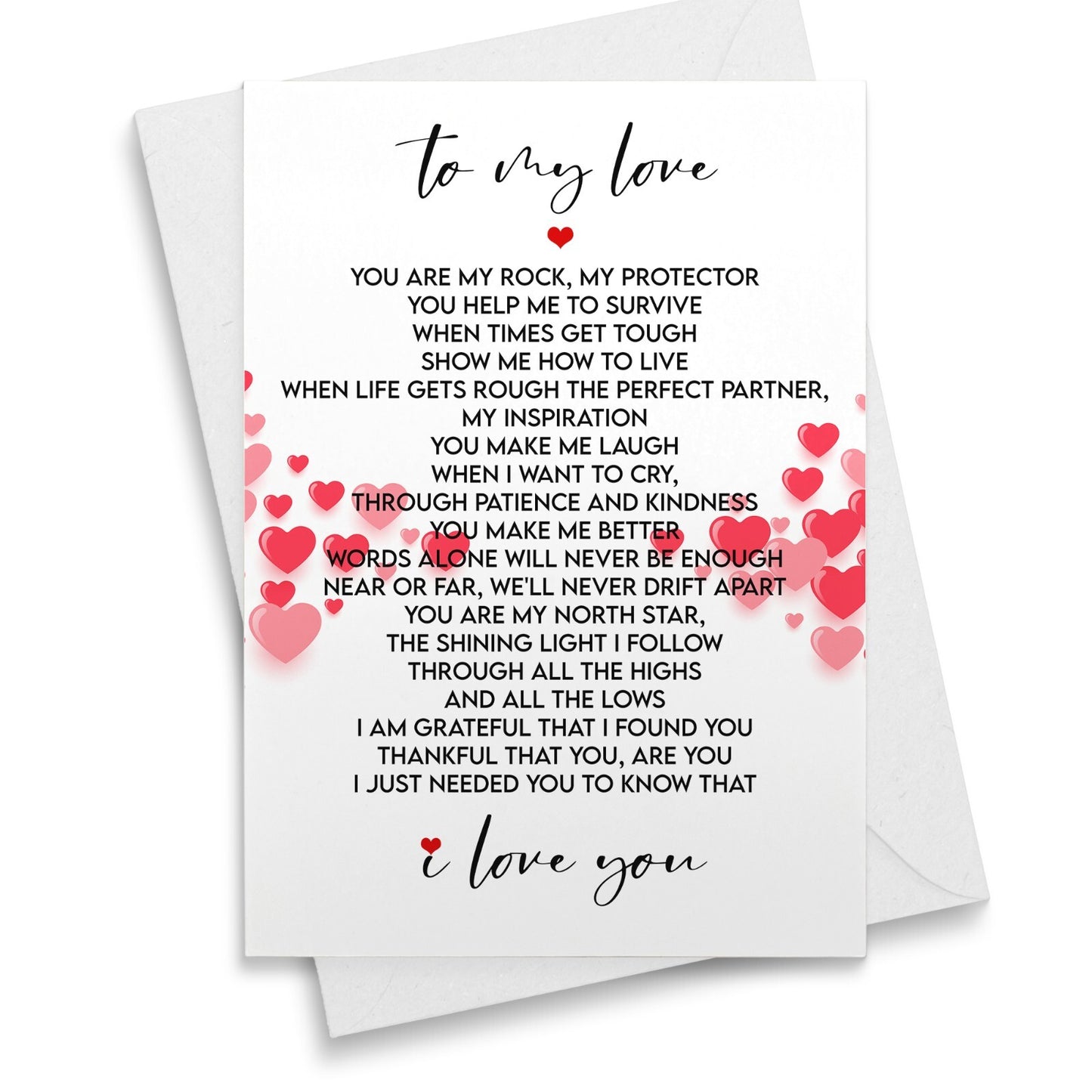 Anniversary Card For Him Her Love Poem Card Wife Husband Boyfriend Gift Card