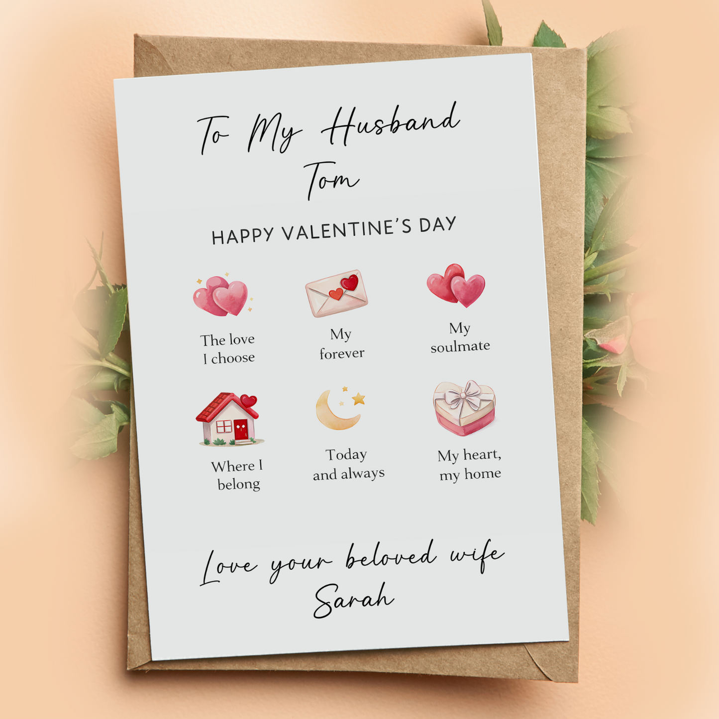 Valentines Day Card Personalised Gift For Husband Wife Boyfriend Girlfriend