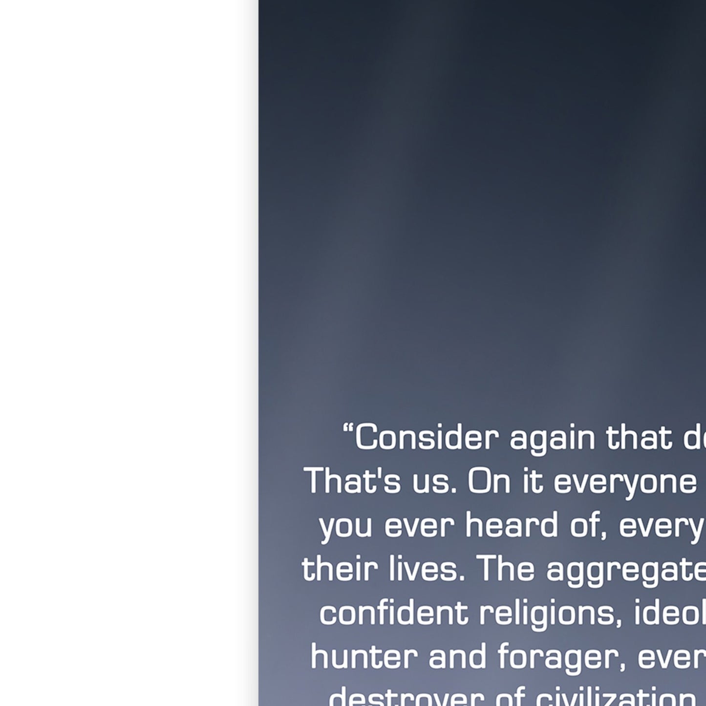 Carl Sagan Pale Blue Dot Original 1990 Photo Quote Classic Poster A5 A4 A3