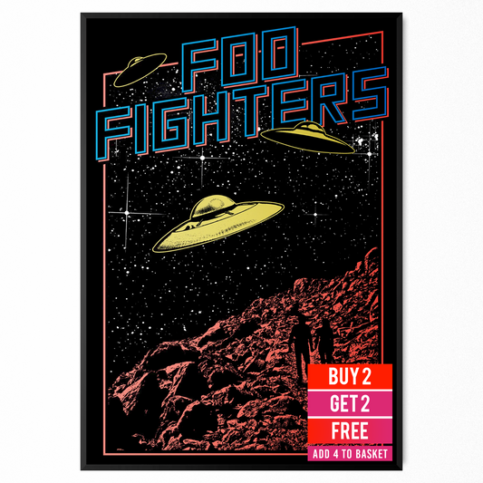 FOO FIGHTERS UFO POSTER MUSIC FOR FOO FIGHTERS FAN ROCK BAND POSTER PRINT A5-A3