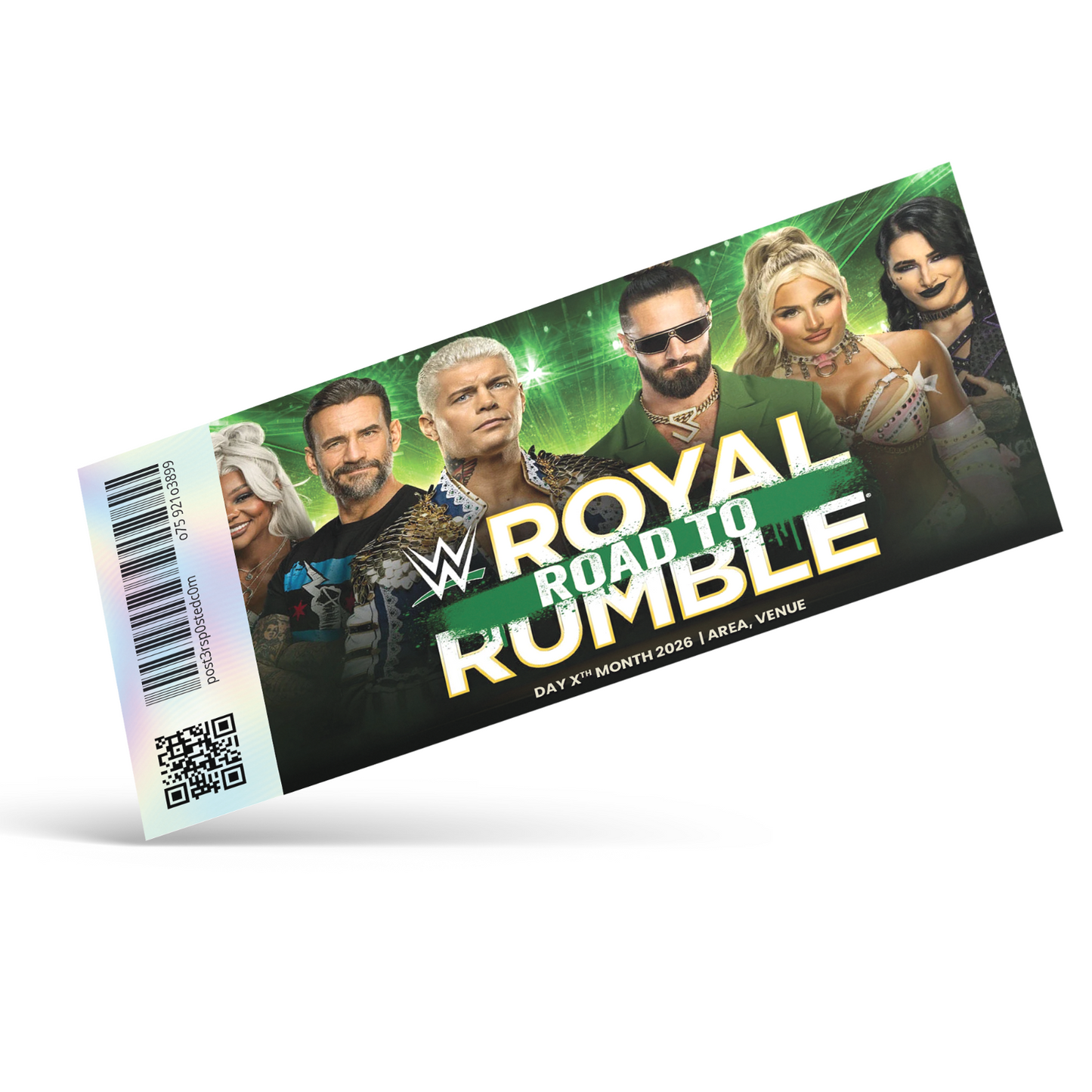 WW E ROAD TO ROYAL RUMBLE Theatre Gift Ticket Personalised Christmas Birthday