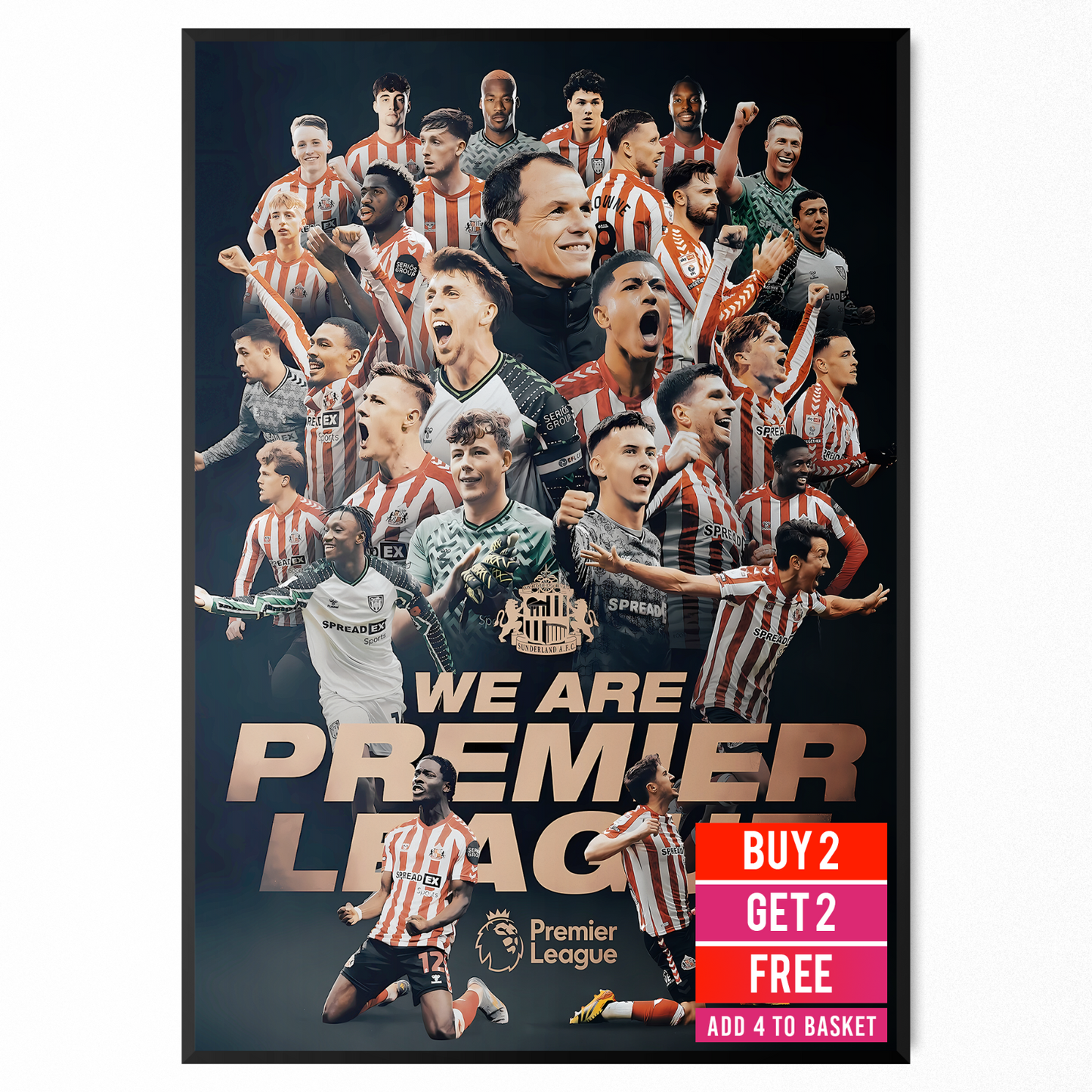 Sunderland Play Off Winners Poster 2025 Promotion EFL Poster Print A5-A3