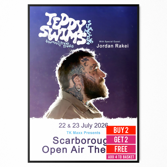 Teddy Swims Poster Live Music Show Summer 2026 Tour Concert 22+23 July Poster