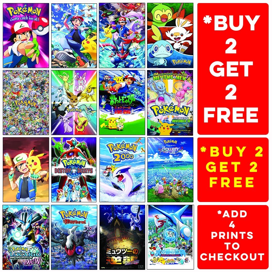 Pokemon Anime Manga Movie Posters Wall Art Poster Picture Prints - A5 A4 A3